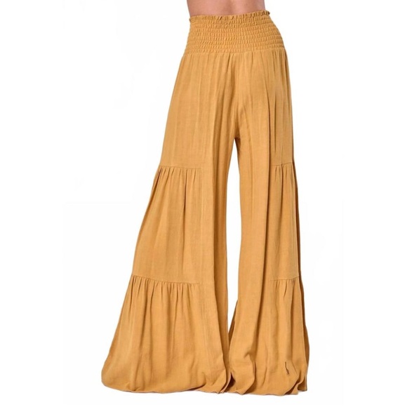 NWT WISTERIA LANE Striped Tan and White Women's Palazzo Pants - M LONG - Picture 6 of 6